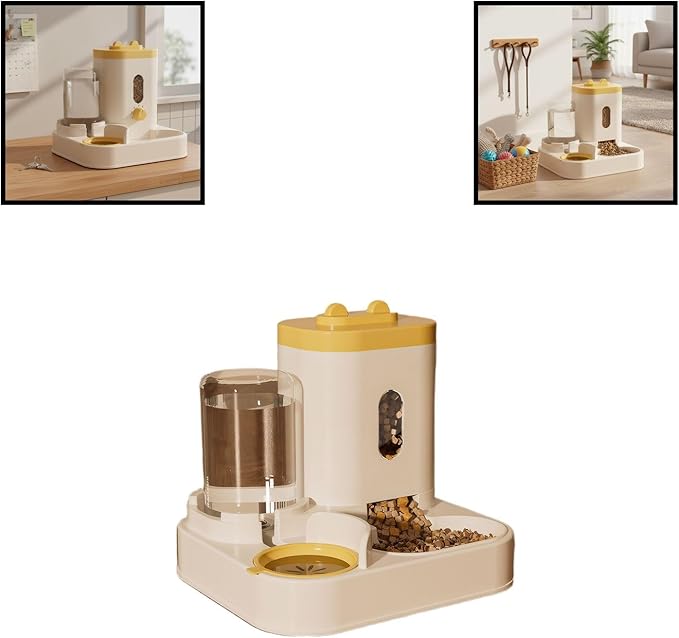 Automatic Pet Feeder with Water Dispenser - Self-Feeding Station for Cats and Dogs, Ideal for Home or Travel Use