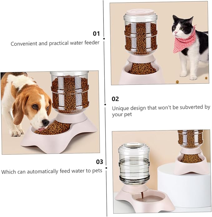 DOITOOL Automatic Pet Feeder Transparent Bottle Design Food Dispenser for Dogs and Cats Capacity Lightweight and Portable for Pet Owners