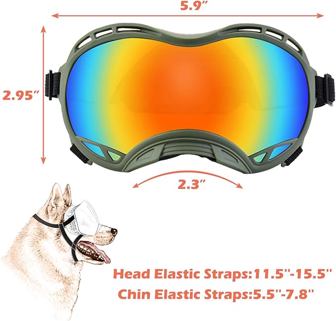 Dog Sunglasses,Doggles Anti-UV Protection,Pet Sunglasses with Adjustable Strap,Suitable for Motorcycle Car Driving Bike Riding Hiking Swimming Wind Dust Fog Dog Eye Protection