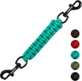 PetBonus Dog Collar Safety Clip, Handmade Backup Safety Strap for Dog Harness, Prong, Pinch Collar, Double Ended Clasp Leash Connector (Turquoise)