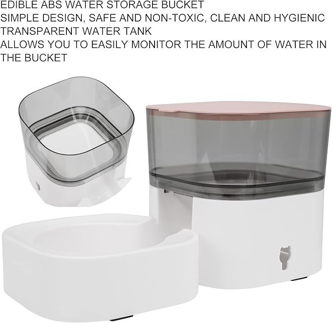 Pet Water Dispenser, Automatic Self Dispensing Dog Food and Water Dispenser Station, Dog Cat Feeder Self Feeding Station for Medium Small Dag Cats Puppy Kitten (Feeder (Pink))