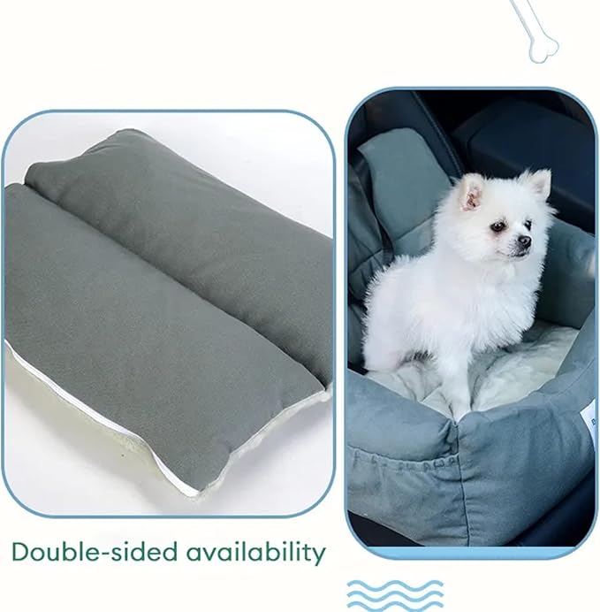 Dog Car Seat Soft Pet Booster Seat Pet Travel Carrier Bed for Small and Medium Pets with Safety Tethers Washable Dog car Bed Dual-use for car and Home