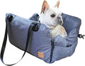Pet Car Booster Seat, Portable Dog Car Travel Carrier Bed, Waterproof Dog Booster Seat for Car with Storage Pockets, Washable Small Dog Car Seat(Grey)