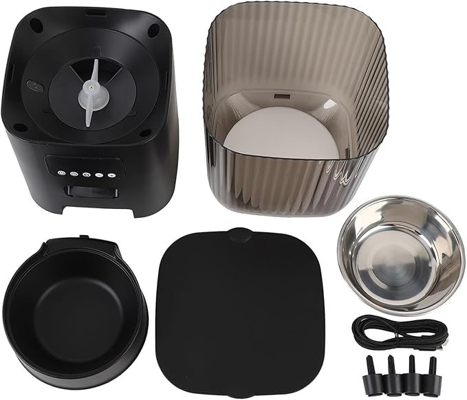 Automatic Cat Feeder, Button Control Timed Food Dispenser for Dog Pet Indoor, Safe Material, Dual Power Supply, Ideal Portions (Single Bowl)