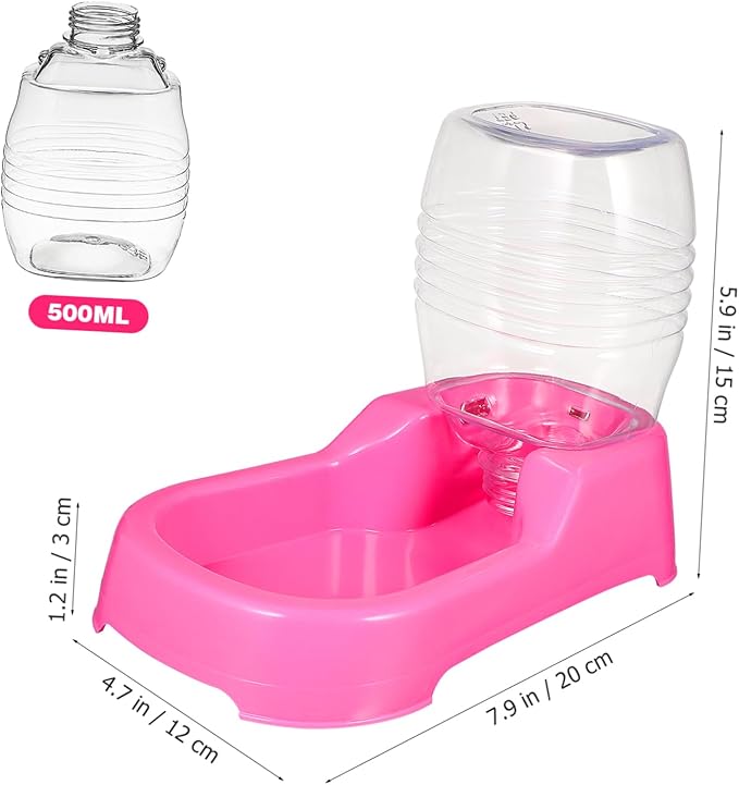 Milisten Pet Water Feeder Bowl for Dogs and Puppies Pink Automatic Water Dispenser with Stable Design Safe Eco Friendly Material Suitable for Home and Pet Shops
