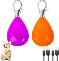 CHUKCHI 2Pack LED Rechargeable Dog Collar Lights, Light up Dog Collar, 3 Modes Dog Lights for Night Walking Waterproof Dog Light Safety for Running, Camping, Climbing, Bike