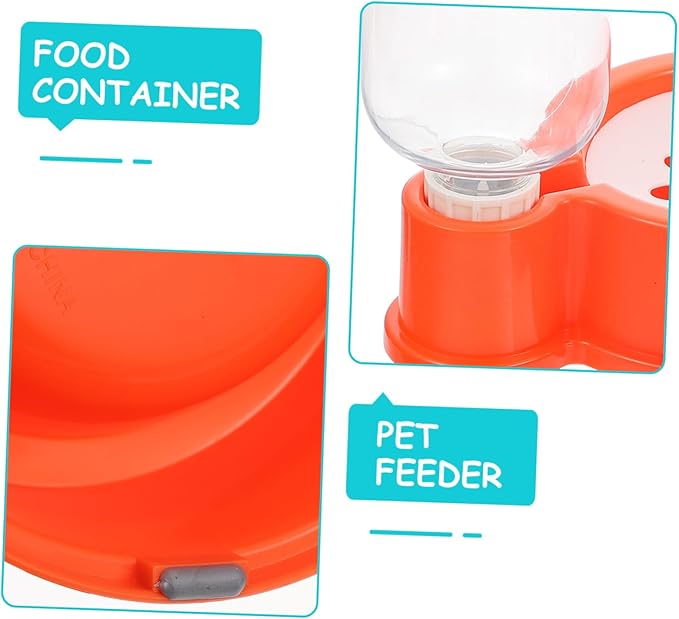 1pc Automatic Cat Water Dispenser and Food Bowl Non-Slip Pet Feeder for Dogs and Cats Easy to Clean Made from Food-Grade Material Orange