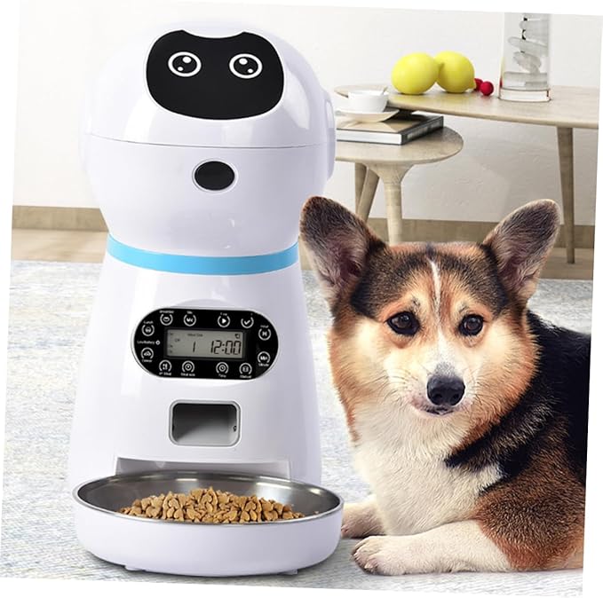 Totority 1set Automatic Cat Feeder Digital Timer Smart Pet Feeder for Cats and Dogs Bowl Easy to Use for Timed Feeding and Portion Control