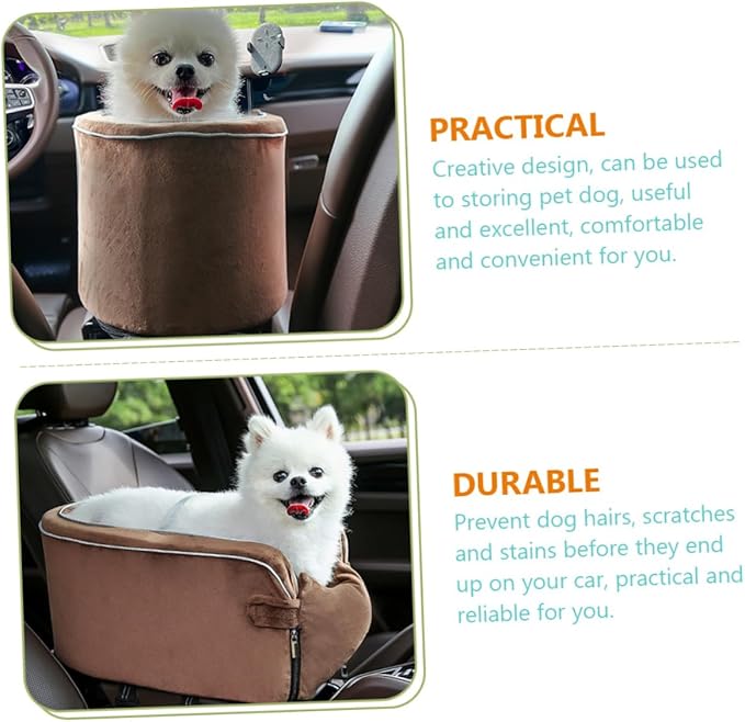 Yardwe Thickened Non-Slip Dog Car Bed Safety Belt Universal PET Cushion for Dogs and Cats Washable Car Seat Cover for Travel Suitable for Medium Pets