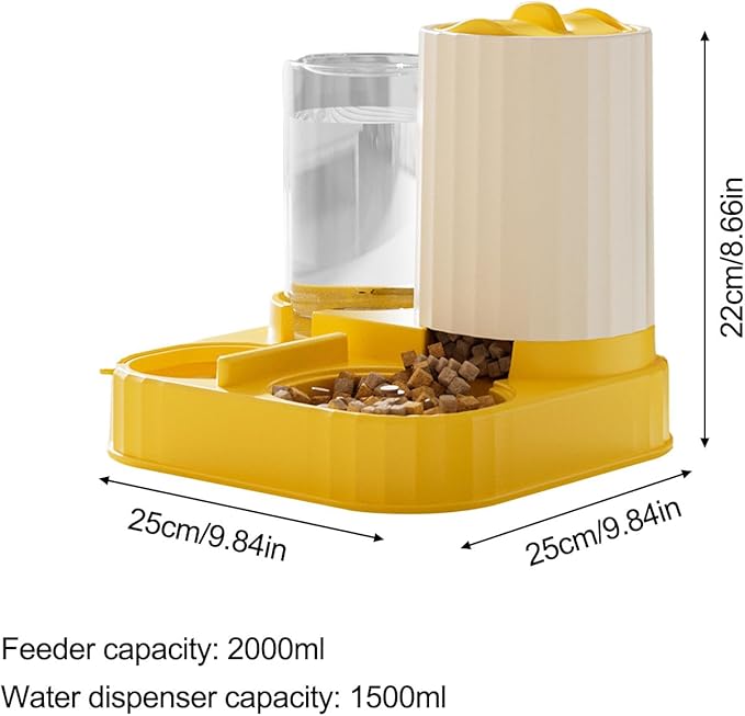 Automatic Controlled Dog Feeder - 2 in 1 Pet Feeder and Waterer | Pet Food Bowl for Wet Dry Food Dispenser with Controlled Feed Outlet for Small Medium Pets Home Outdoor