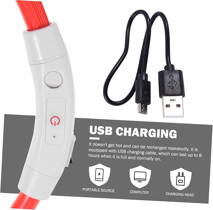 Led Glowing Puppy Collar USB Rechargeable Dog Accessory for Pets Eye-catching and Fashionable for Parties and