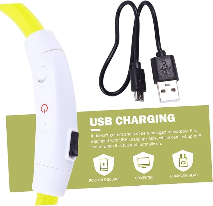 Lighted Dog Collar USB Rechargeable Plastic Led Collar for Pet Safety Decor