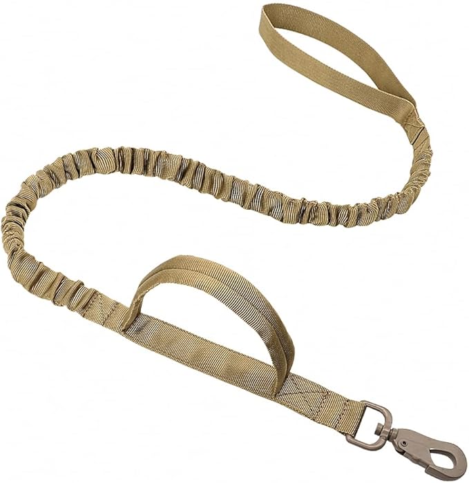Military Tactical Dog Collar Leash German Shepard Medium Large Dog Collars Lead for Walking Training Dog Collar Control Handle Yellow Leash M