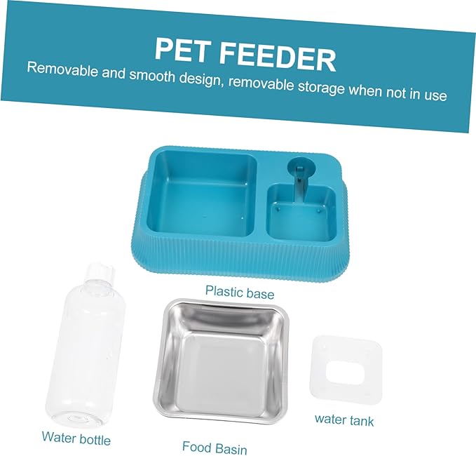 TOYANDONA Pet Feeder Detachable Dog Bowl with Non Slip Base Automatic Water Dispenser for Cats Dogs and Rabbits Easy to and Replace for Indoor Use