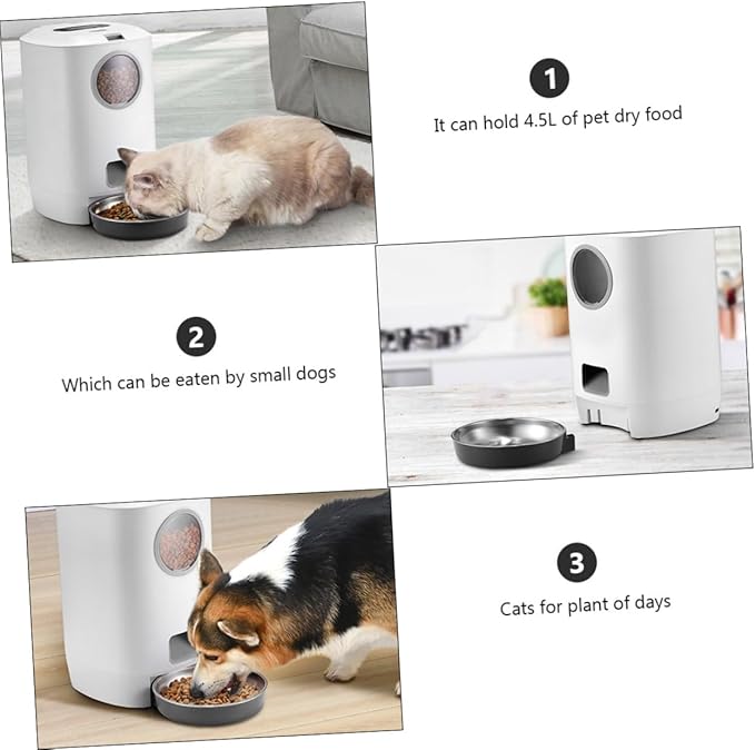 1pc Smart Pet Feeder for Dogs Cats Automatic Food Dispenser Portion Control Removable Bowl for Timed Feeding and Meals