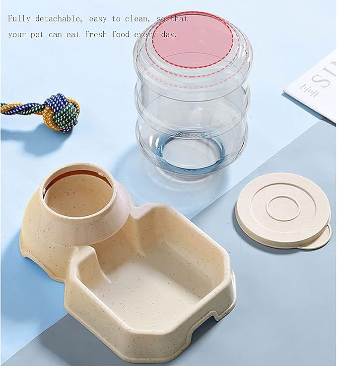 3.8L Big Capacity Automatic Dog Food Feeder Water Set Unplugged Fountain Dispenser Waterer Self Feeding Bowl For Small Large Pet Dog Cat Puppy Pet water dispenser (Size : Feeders) (Water dispensers)