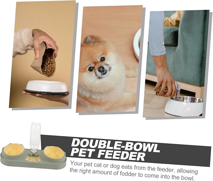 Happyyami Cat Slow Feeder Automatic Dog Bowl Raised Platform Pet Feeder and Drink Random Style