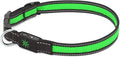 LED Dog Collar - USB Rechargeable Pet Collar Glows Brightly with Night Safety LEDs, Lights Up with Nylon Tape and Reflective, Perfect for Small Medium Large Dogs (M (Medium [43.5-50cm]), Green)