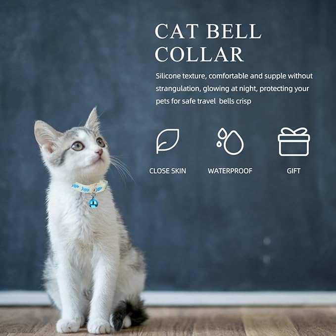 Fluorescent Pet Collar Adjustable Glow in The Dark Cat Collar Glow Small Dog for Night Safety and Special Occasions