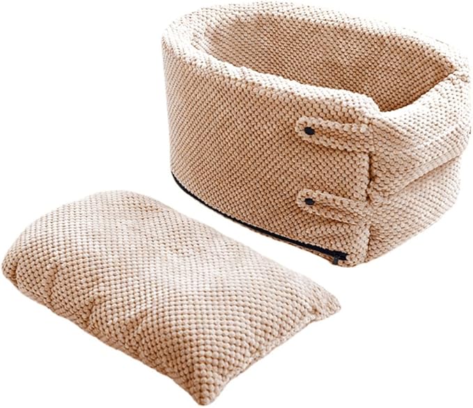 Portable Center Console Dogs Cats Car Bed, Pet Booster Seat, Comfortable Pet Armrest Car Seat, Coral Velvet Travel Pet Console Seat - Brown