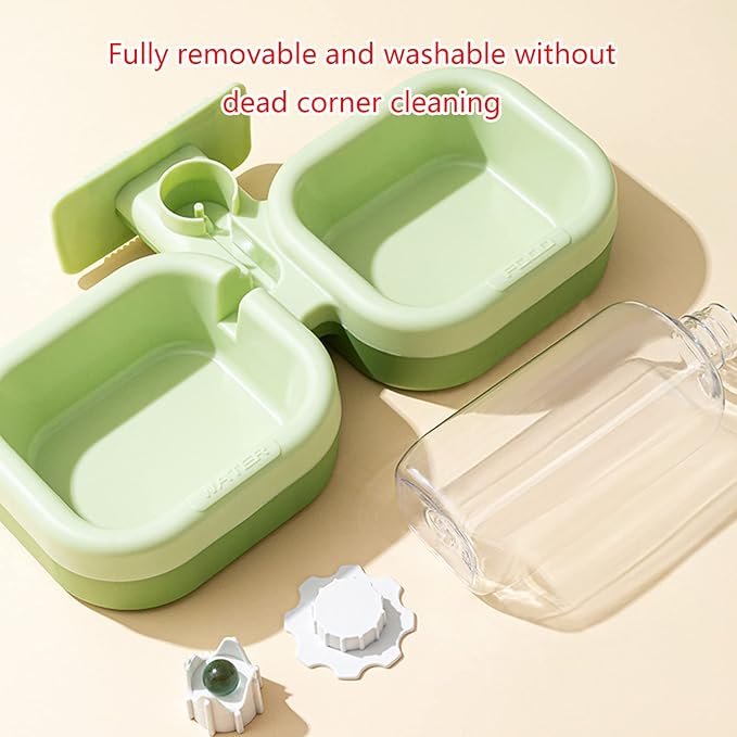 Automatic Cats Dogs Feeder Waterer Food Bowl Pet Feeding Solution 17Oz Water Dispenser for Small Large Pets