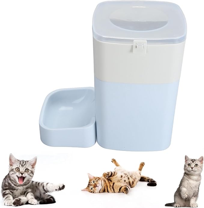 Automatic Pet Feeder Smart Food Delivery Remote Control Large Capacity Cat Dog Feeder Home (Light Blue)