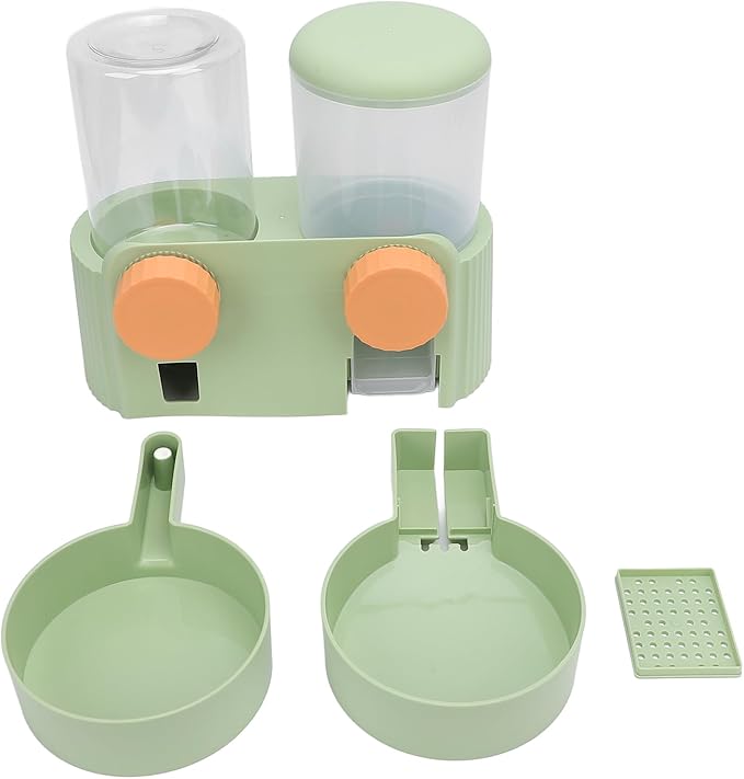Pssopp Automatic Pet Feeder Small Medium Pets Automatic Food Feeder and Waterer Set,Dogs Cats Food Feeder 2 in 1 Water Dispensers for Small Animals Rabbits Guinea Pigs Kittens and Dogs
