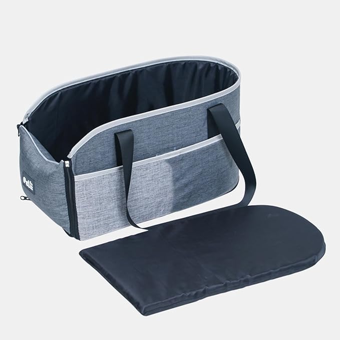 Car Center Console Pet Seat – Portable Small Dog Travel Carrier, Adjustable Safety Car Carrier | Interior Booster with Fixing Straps, Lightweight Travel Bed for Pets Under 15 Lbs, Great for Daily Ride