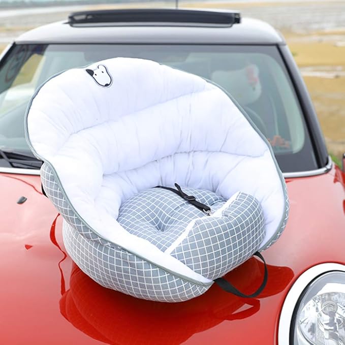 Dog Car Seat Pet Booster Seat Pet Travel Safety Car Seat Dog Bed for Car,Pet Car Booster Bucket Seat with Clip-On Safety Leash for Cars, Trucks and Suvs,F