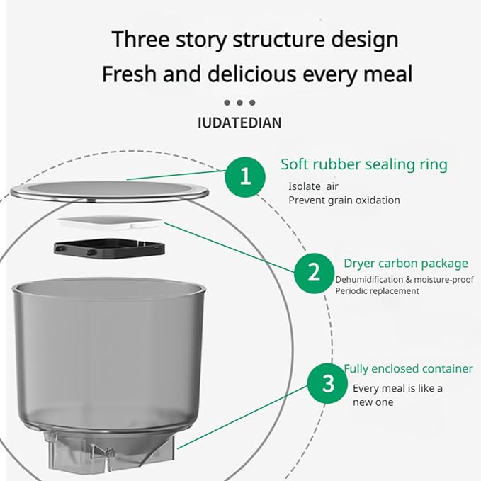 Automatic Cat Food Dispenser, Regular and Quantitative Feeding Through Intelligent APP Pet Supplies for Cat & Dog, Safe & Durable Easy to Clean, 4L Auto Cat Feeder (Black)
