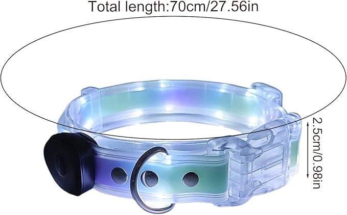 Light Up LED Dog Collar - Rechargeable Pet Necklace Accessory, Adjustable Luminous Collar,PVC Rubber Coated LED Dog Collarr Specification | Lighted Outdoor Protectionfor Small,Medium and Large Breeds