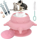 Puppy Feeder for Multiple Puppies, 240ml Silicone Puppy Milk Feeder Bowl with 4 Teats, Puppy Bottles Feeding Station for Nursing Kittens, Puppies, Rabbits(1 Puppy Feeder+2 Nipples+2 Syringes+1 Brush)