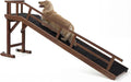 Dog Ramp for Bed or Couch, Wooden Pet Ramp with 20° Gentle Slope, Removable Side Rails, Non-Slip Surface, Top Platform & Wheels, Safe Bed Ramp for Small, Medium & Senior Dogs, 74" Long, Walnut
