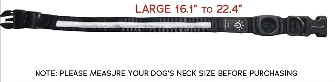 LED Dog Collar with Tracker Tag Holder Case Compatible with Apple Tracker Products– Large, USB Rechargeable, Ultra-Bright & High-Visibility for Night Safety 3-Modes (Black)[IPX7 Waterproof]