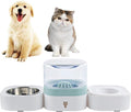 Automatic Pet Water Dispenser 1.8L Cats Dogs Food Water Feeder Dispenser Foutains Bowls with Detachable No-Spill Waterer and Stainless Steel Feeder Bowl for Pets Puppy Kitten