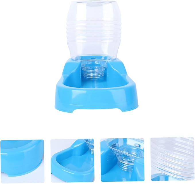 Blue Pet Water Feeder Bowl Dog Drinking Tool for Home Use Unique Non Tip Design Convenient Automatic Water Dispenser for Dogs and Puppies