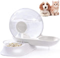 2 In1 Automatic Cats Dogs Water Dispenser Pet Food Bowls Set,No-Spill Dog Water Bottle & Dish Detachable Transparent Pet Feeder for Small Medium Size Dog Cat 2.8L