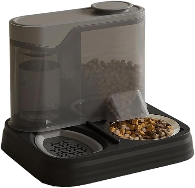 Elevated Pet Feeders with Removable Stainless Steel Bowl and Automatic Water Dispenser Cats and Dogs