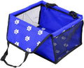 Foldable Car Pet Dog Seat Cover, Oxford Fabric Pet Carrier with Mesh Window, Blue Foldable Dog Booster Seat for Back Seat, Includes 3 Support Rods for Small Medium Dogs