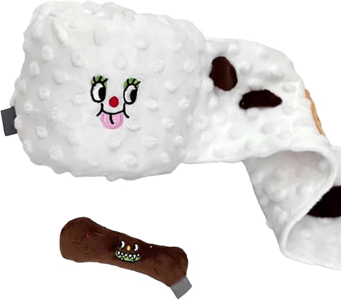 Fydun Plush Toilet Paper Toy, Dog Snuffle Interactive Toys Toy, L Lightweight and Easy Chew for Dogs Pets to Carry Hiding Food Cute Appearance Ligence Olfactory Abilities