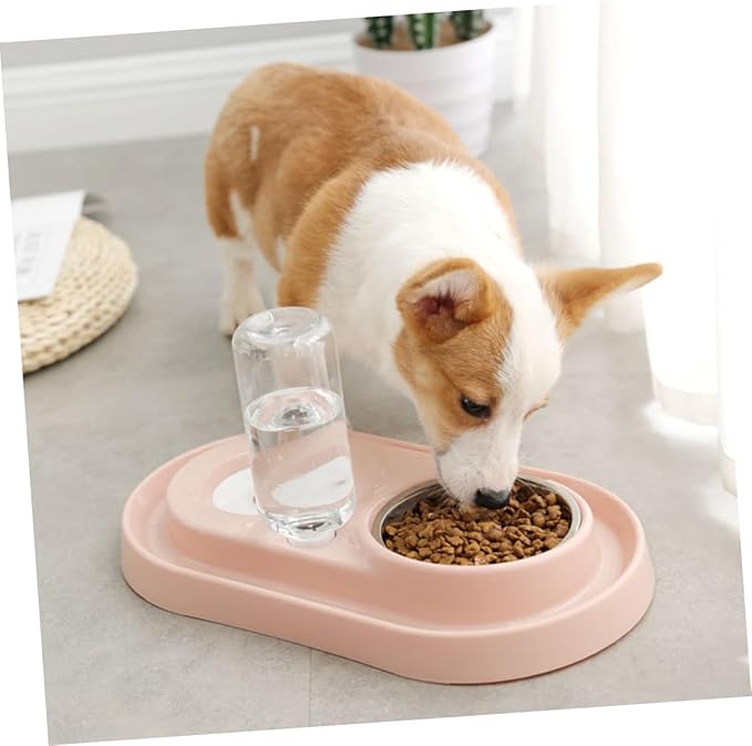 Automatic PET Water Feeder Dual-use Plastic Water Dispenser Stainless Steel Bowl for Dogs and Cats Small PET Drinking Station Easy to Clean and Install