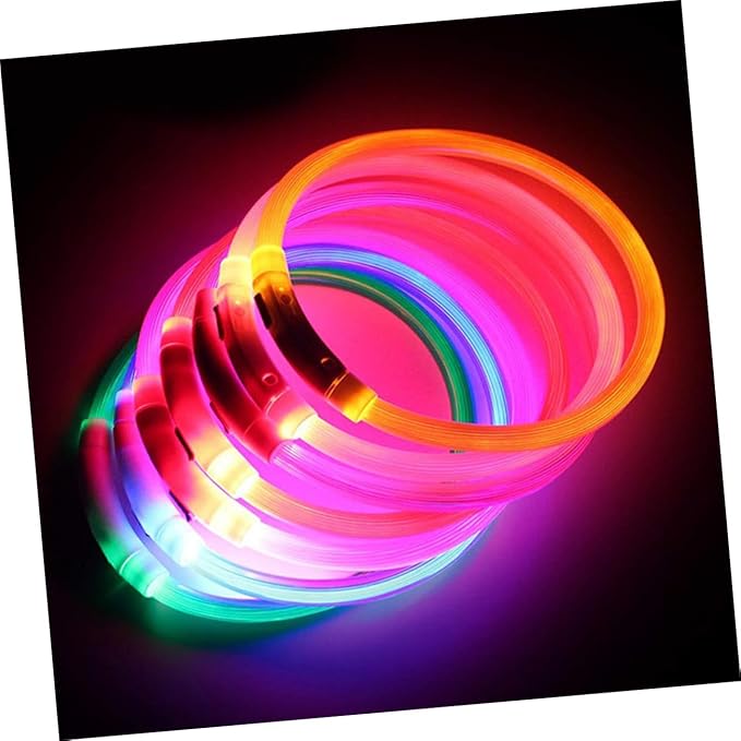 BESPORTBLE Rechargeable Led Dog Collar Neon Light up Collar for Pet Night Walking Safety Random Color