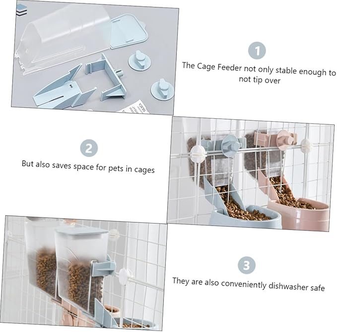 Hemoton Automatic Pet Feeder with Capacity Easy Clean Removable Food Bowl Convenient Hanging Puppies No Electricity Required Slope Design Prevents Clogs