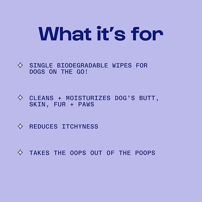 Individual Dog Wipes - QTY 2 Thick, Gentle, Biodegradable, Chemical Free, Alcohol Free, Soothing with Calendula and Aloe - (60 Count), Unscented 5 Stars - Soft yet Quality Organic Ingredients TWO PK