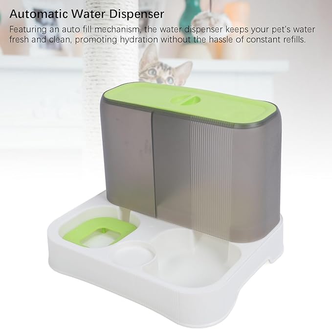 Pets Automatic Feeder and Waterer Set,Dogs Cats Food Feeder Travel Supply Feeder Water Dispenser 2 in 1 Self Feeding Bowl Cat Automatic Feeder for Dog Cat Feeding Sation