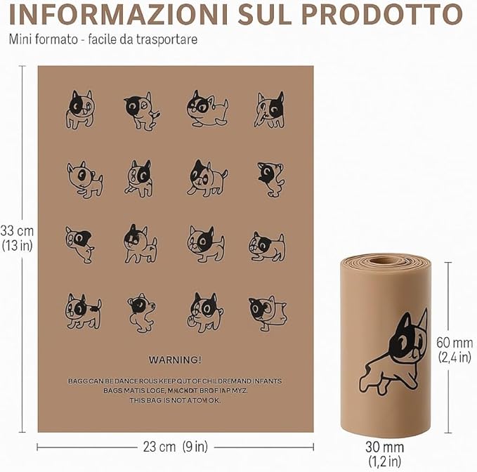 Biodegradable Dog Poop Bags with Coffee Scent – 90 Bags (6 Rolls) Extra Thick, Leak-Proof, Eco-Friendly and Safe for Hands
