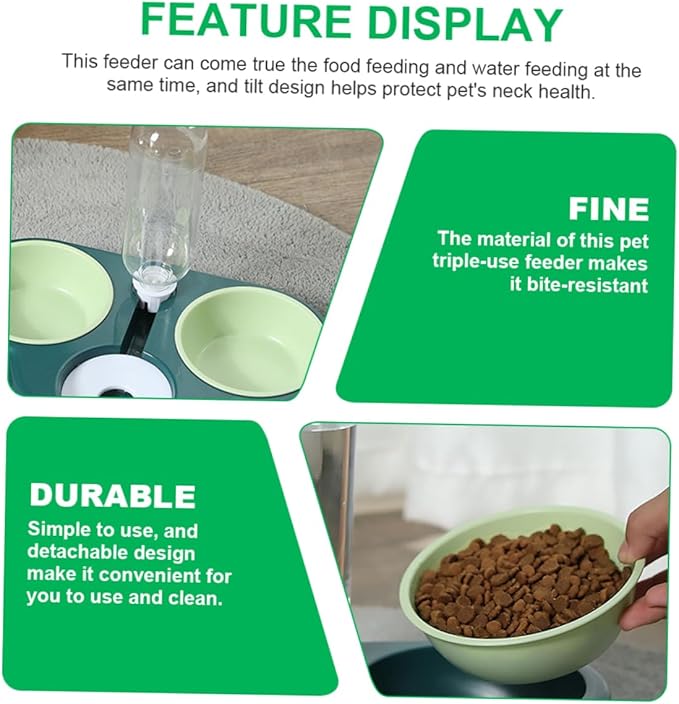 Automatic Pet Feeder & Water Dispenser - Multi-Function Food and Bowl for Dogs, Cats, and Small Pets Detachable Coral-Resistant Design