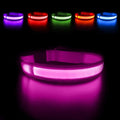 MASBRILL Light Up Collar, Glow LED Rechargeable Flashing Night Walking Collar - Waterproof, 4 Colors, 3 Sizes for Small to Large Dogs