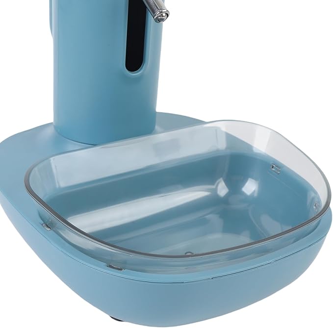 Pet Standing Water Dispenser, Automatic Feeding Water Bowl, 680ml Capacity, Adjustable Height, Hanging Design, for Small Cats and Dogs, with Detachable Feeder (Blue)