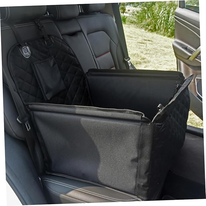 Dog Car Seats Thickened Cushion with Storage Pocket Safety Belt Easy Travel Lightweight Portable Durable Dog Car Accessory